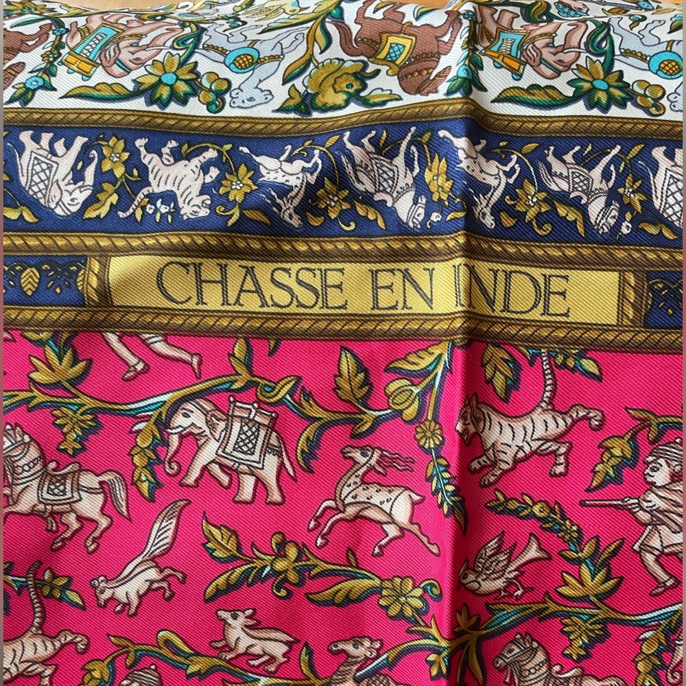 Hermes vintage silk scarf — Chasse en Inde